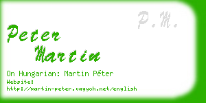peter martin business card